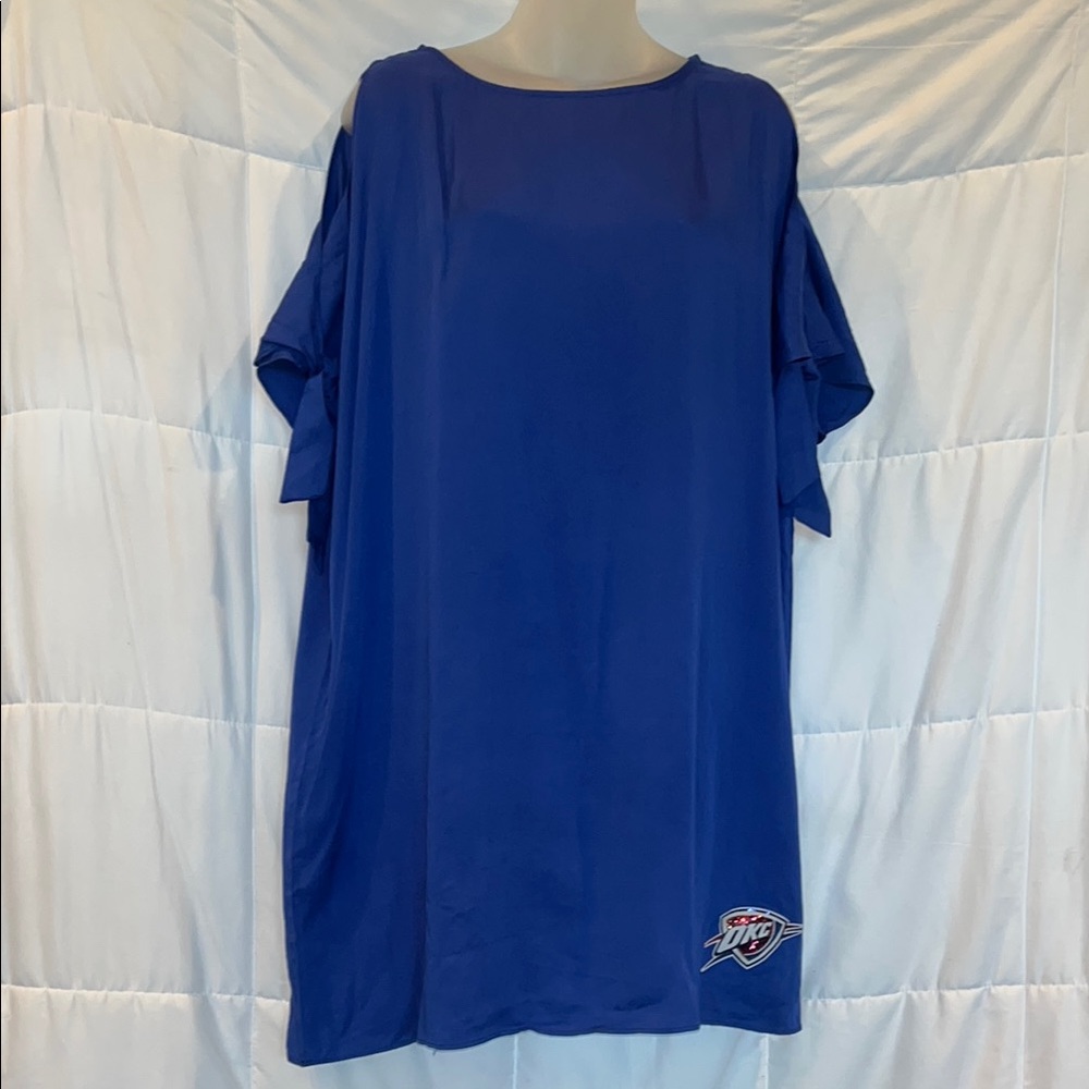 Game Day Couture OKC Thunder Cold Shoulder Shift Dress | NWT Size L |